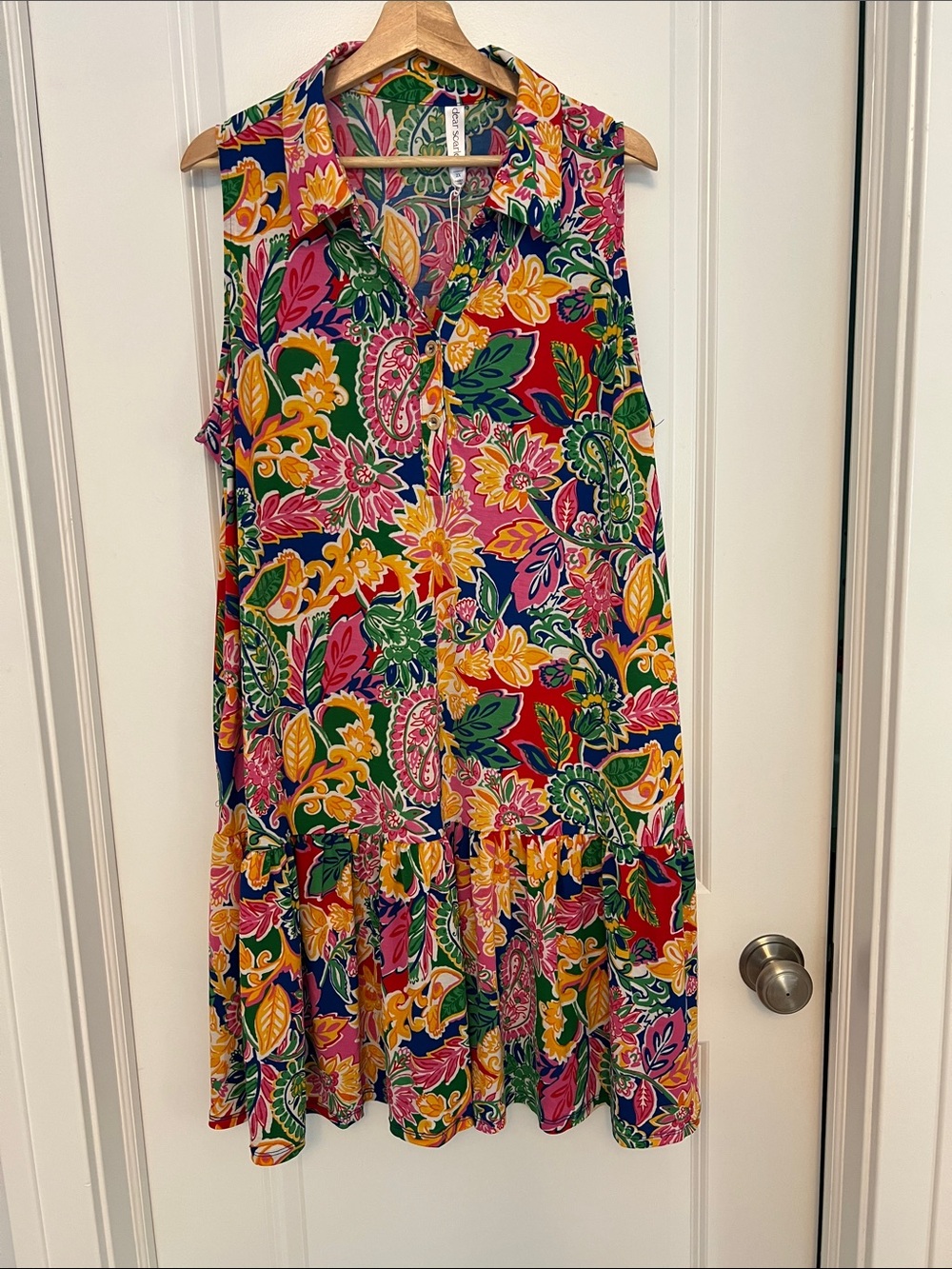 Vibrant Multicolor Sleeveless Floral Tiered Dress